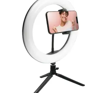 10" LED Ring Light with Tripod Stand & Adjustable 360 Phone Holder for Enhanced Photography and Video Recording