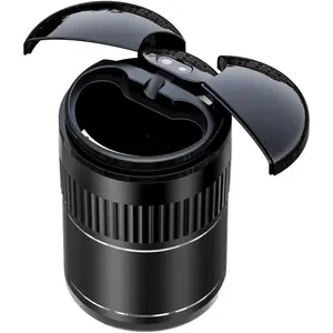 Father's Day Gift Car Smart Ashtray, Automatic Opening Closing Infrared Sensor USB Rechargeable Smokeless Light-Sensitive Mirror Ashtray With Cover, Car Interior Accessories