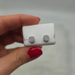 Moissanite 925 Silver Stud Earrings, .50 ct - Square Cluster, Unisex