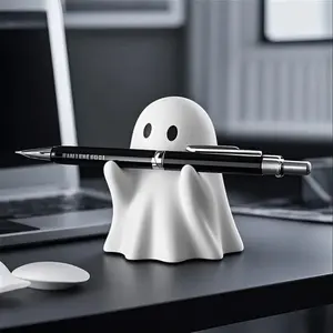 Cute Ghost Desk Organizer Tidy, Multifunctional Office Decorative Pen Holder, Halloween Home Decoration, Funny Desktop Accessory, Desk Accessories