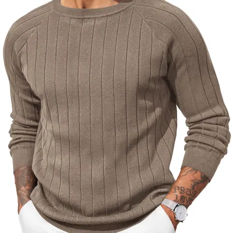 COOFANDY Men Dress Sweater Long Sleeve Crew Neck Sweater Slim Fit Business Casual Pullover Sweater