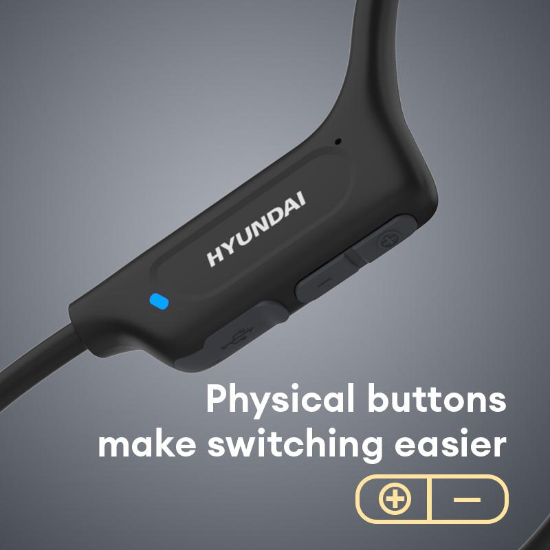 HYUNDAI G06 Bone Conduction Neckband Wireless Earphones with Bluetooth 5.4, Enhanced Surround Sound, 360° Flexible Bending, Lightweight & Comfortable Fit, Ultra-Long Battery Life, Wireless Headphones for Music, Calls & Sports