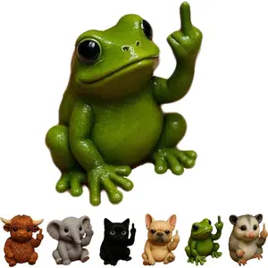 Fun Mini Middle Finger Animal Statue, Animal Middle Finger Desktop Statue, Funny Middle Finger Animal Desktop Decoration, Home Decoration Sculpture for Office Desk Gift (Elephant)
