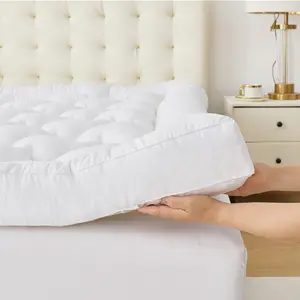 5 Inch Memory Foam Mattress Topper Queen Size, Supportive Fluffy Shredded Memory Foam Filled Pillow Top, Extra Soft Bed Topper for Back Pain Relief, 60x80x