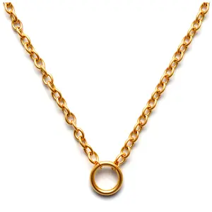 Round Carabiner Charm Holder Necklace for Women by Ginger Lyne, O Link Chain Stainless Steel, Interchangeable Charm Necklace, Choice of 12mm, 14mm, or 20mm