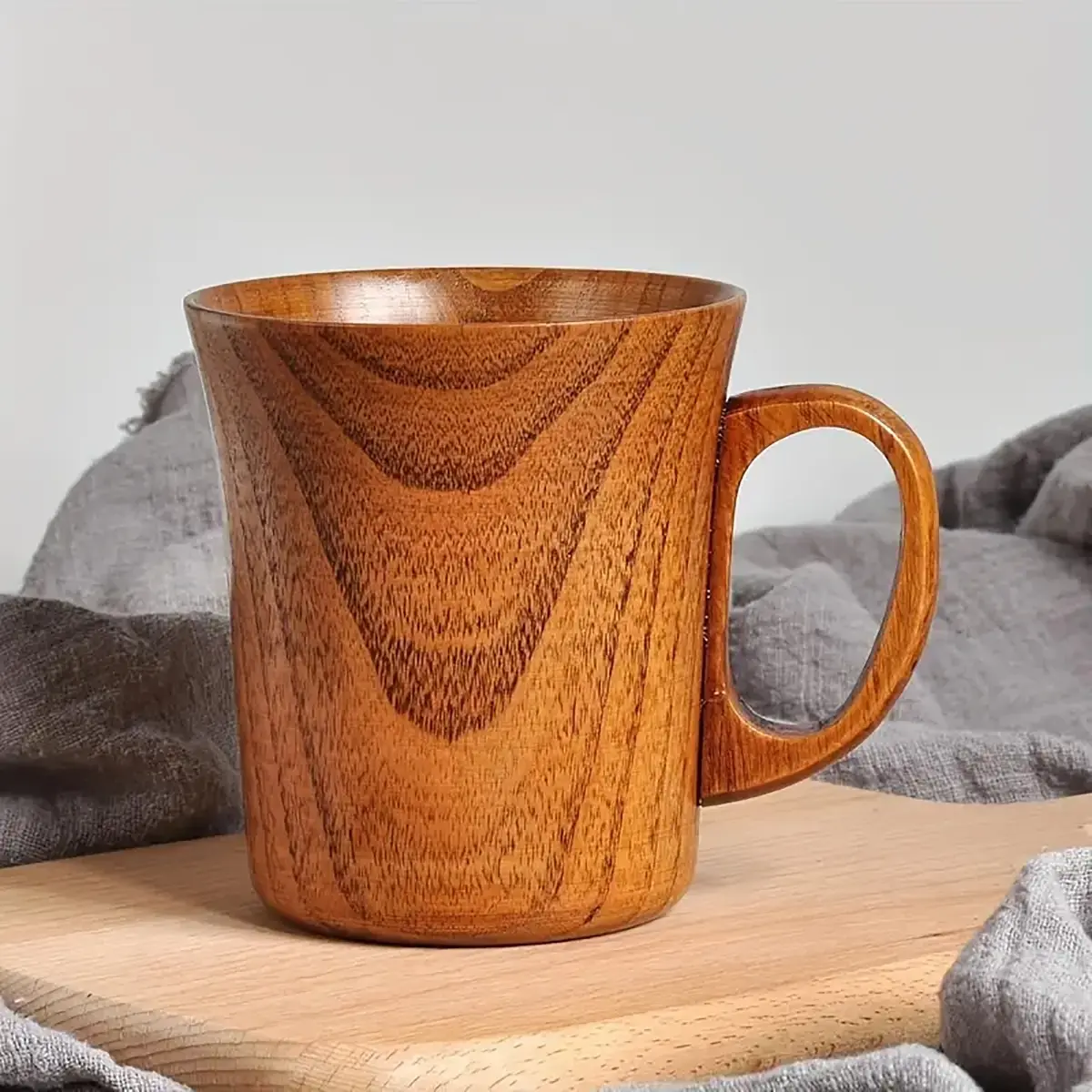 Handmade Bamboo Travel Coffee Mug, Aesthetic Natural Wood Grain, Eco-Friendly Plastic Alternative, Sustainable Lifestyle Choice, Reusable Drinkware Cup, Reuse