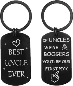 Funny Uncle Booger Keychain - Best Uncle Gifts from Niece, Fathers Day Birthday Christmas Gift for Uncle Idea