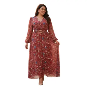 Patterned Turkish Dress RA1323 - فستان تركي منقوش