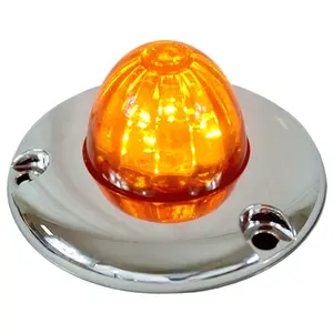 Legendary 1-1/2 Glass Watermelon Amber-Amber 2 Wire Single Function Chrome Flat Bezel LED Light - Each