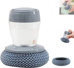 Multifunctional Pressing Cleaning Brush,Dish Brush with Soap Dispenser,Non-Scratch Sponge Kitchen Brush Grips Soap Dispensing Dish Brush(PET)