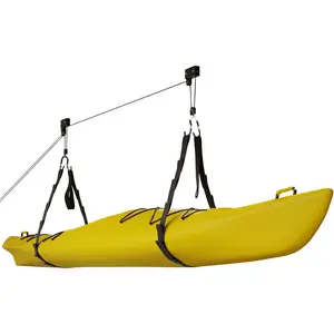 Overhead Pulley Storage Hoist System with 125lb Capacity, Fits up to 12-Foot Ceilings, Perfect for Storing Canoes, Bikes, Ladders and More