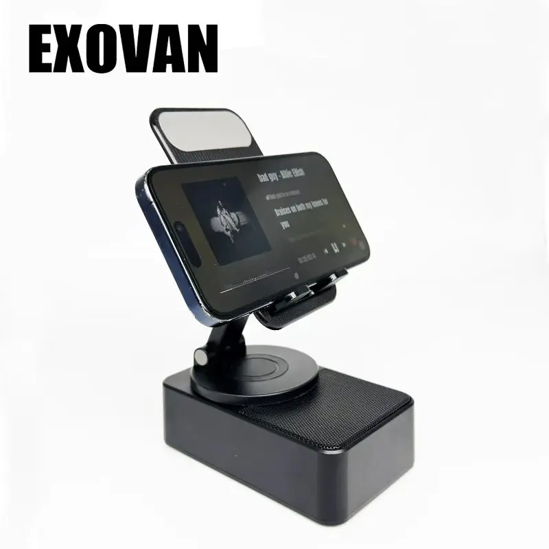4-in-1 Stand with Bluetooth Speaker, Rechargeable Multi-Functional Holder for iPad & Phone, Foldable, Portable & Rotatable Bracket