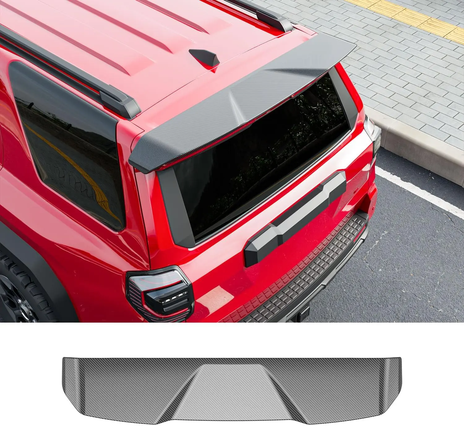 [Fits 25-26 4Runner] Spoiler Compatible with 2025 2026 Toyota 4Runner Trunk Lip Rear Roof Spoiler Glossy Carbon Fiber Trunk Wing Replacement for 2025 2026 Toyota 4Runner Accessories