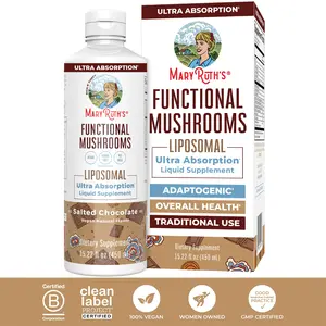 MaryRuth's Functional Mushrooms Supplement - Ultra Absorption Liposomal - King Trumpet - Reishi - Turkey Tail - Antrodia - 30 Servings