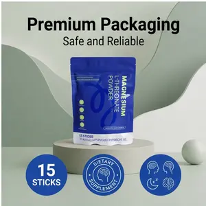 Magnesium Threonate Nutritional Powder Supplement (15 Pcs) - Healthcare Support for Cognitive Function & Memory Enhancement, Ideal for Professionals & Adults
