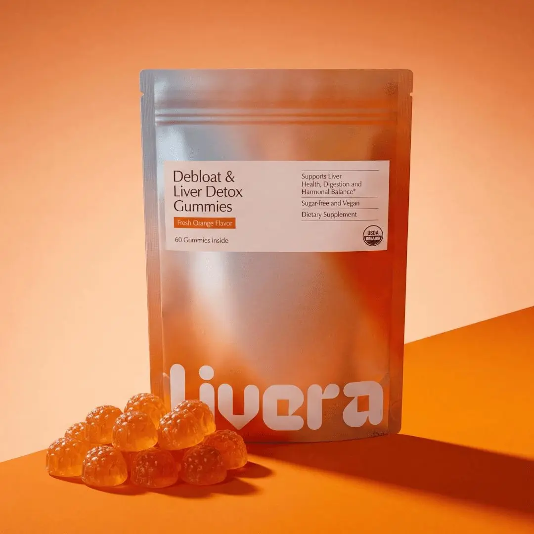 Livera Liver Detox & Debloat Gummies for Liver & Gut Health Support with Fiber