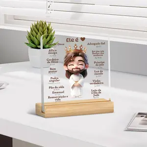 Jesus Clear Acrylic Desktop Ornament, Jesus Christ Decorative Ornament, Home Decor for Living Room Bedroom, Christian Gifts, Religious, Stylish Religious Decor