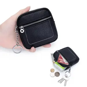 2026 New Women's Top Grain Leather Mini Zipper Coin Purse, Small Wallet for Coins Earphones Storage, Genuine Leather Portable Pouch
