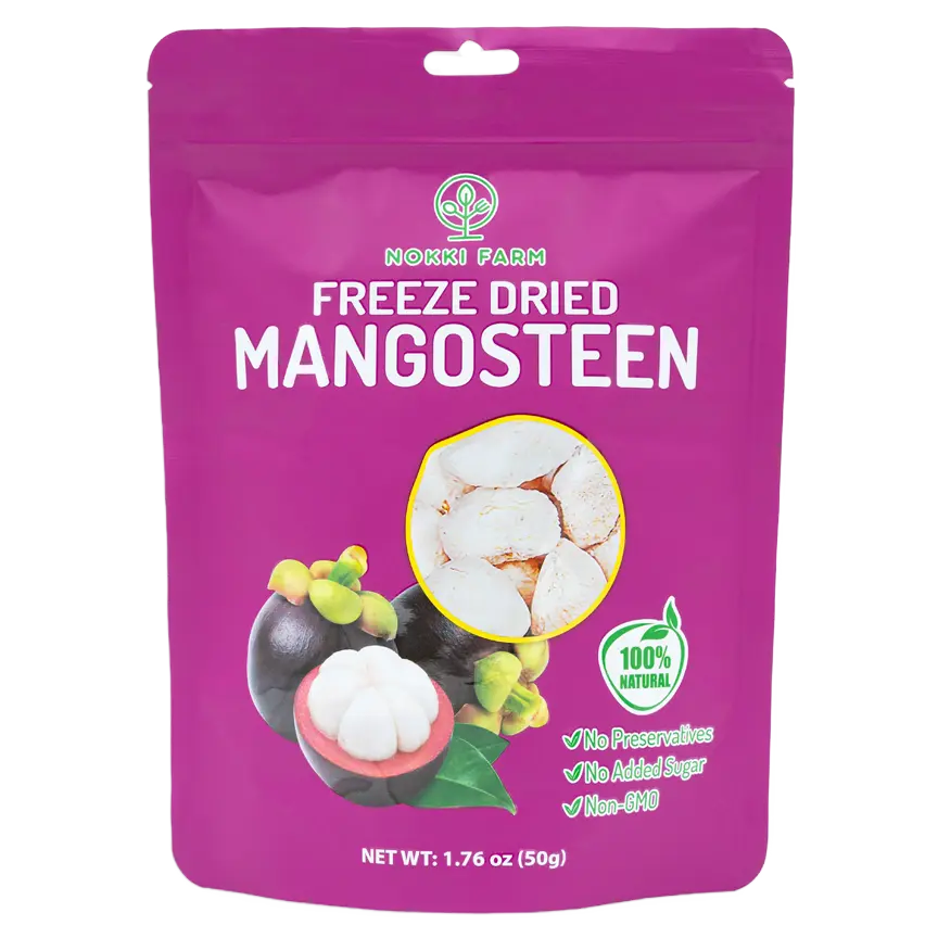 NOKKI FARM Freeze Dried Mangosteen - Healthy & Exotic Tropical Fruit Snacks, No Added Sugar or Preservatives, Kid-Approved, Shelf-Stable & Portable for On-The-Go Snacking