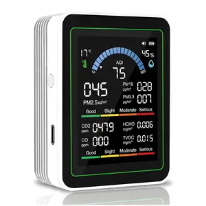 10 in 1 Air Quality Monitor Indoor,Carbon Monoxide Detectors,Co2 Detector,Air Quality Test Kit with CO2 |   CO |   TVOC. |   HCHO. |   Temp |   AQI |   PM2.5 |   PM0.3 |   PM10.
