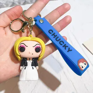 Halloween Anime Keychain Horror Series Ghost Baby Killer Keychain Ghost Baby Bride Doll Clown Back Soul Keychain Gift Kids
