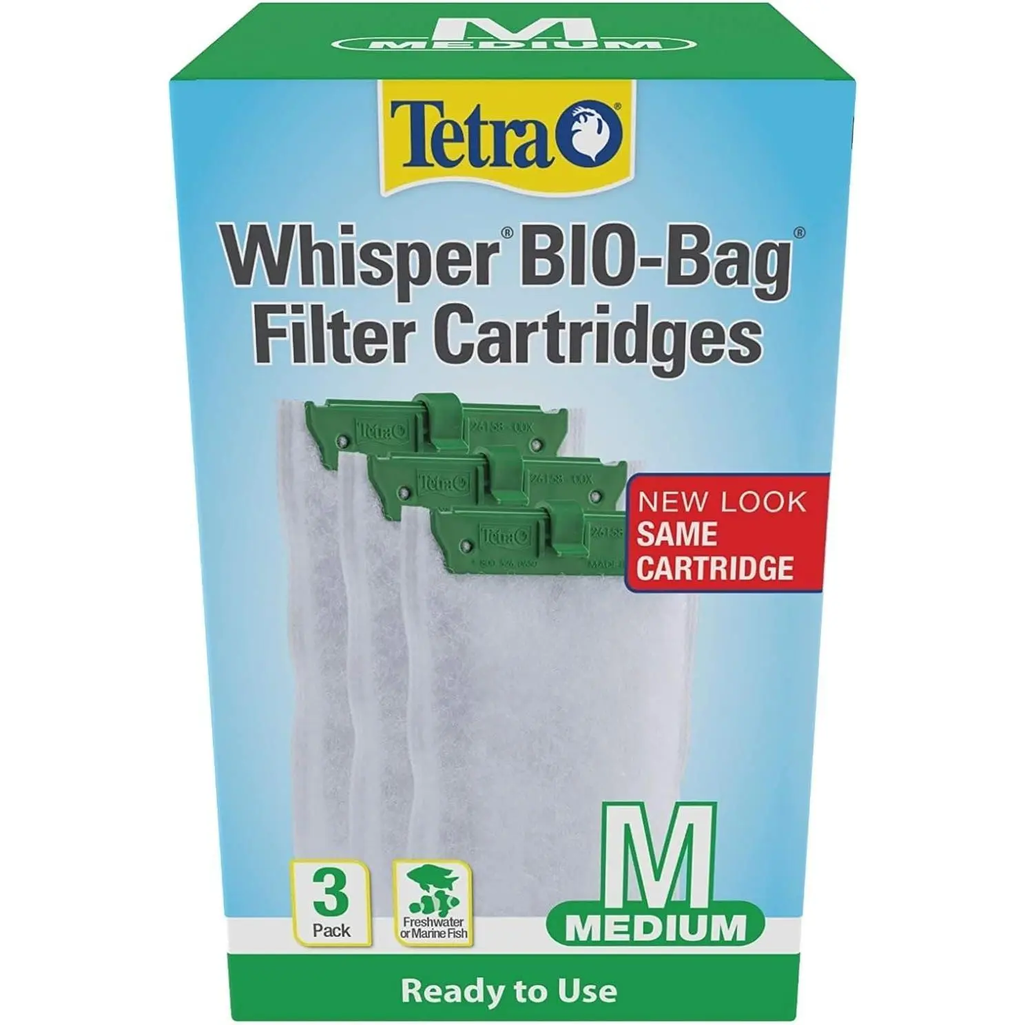 Tetra Whisper Bio-Bag Medium Filter Cartridges for Aquariums, 3 Count, Ready to Use, Fits Tetra Whisper Fish Tank Filters 5-10 Gal, PF-10, IQ 10
