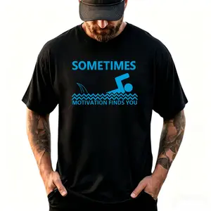 Sometimes Motivation Finds You Shark Sarcastic Humor Saying T-Shirt