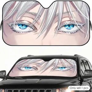 Game Anime eyes Sun Visor Reusable Aluminum Foil UV Protector Heat Five-Layer Insulation Windshield Sunshades Keeps Car Cool Protects Dashboard Foldable Fits Most Vehicles SUV Truck