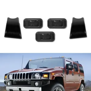 5pcs Smoked Top Roof Cab Marker lamps Light Housing Covers For Hummer H2 / SUT 2003 2004 2005 2006 2007 2008 2009,Replace OEM 25809312 16531442 15060525