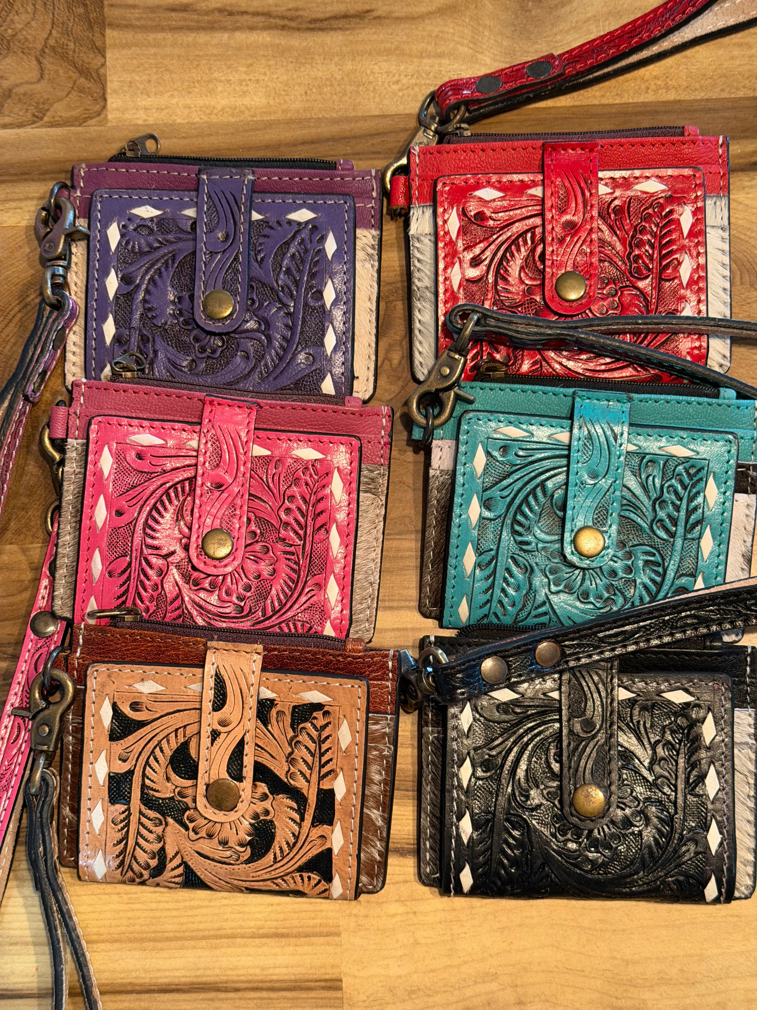 Tooled Card Holder Wristlet