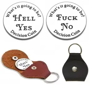 2Pcs Yes or No Decision Coin Keychain – Funny Stainless Steel Flip Coin | Bold Gift Idea for Friends, Couples & Daily Dilemmas
