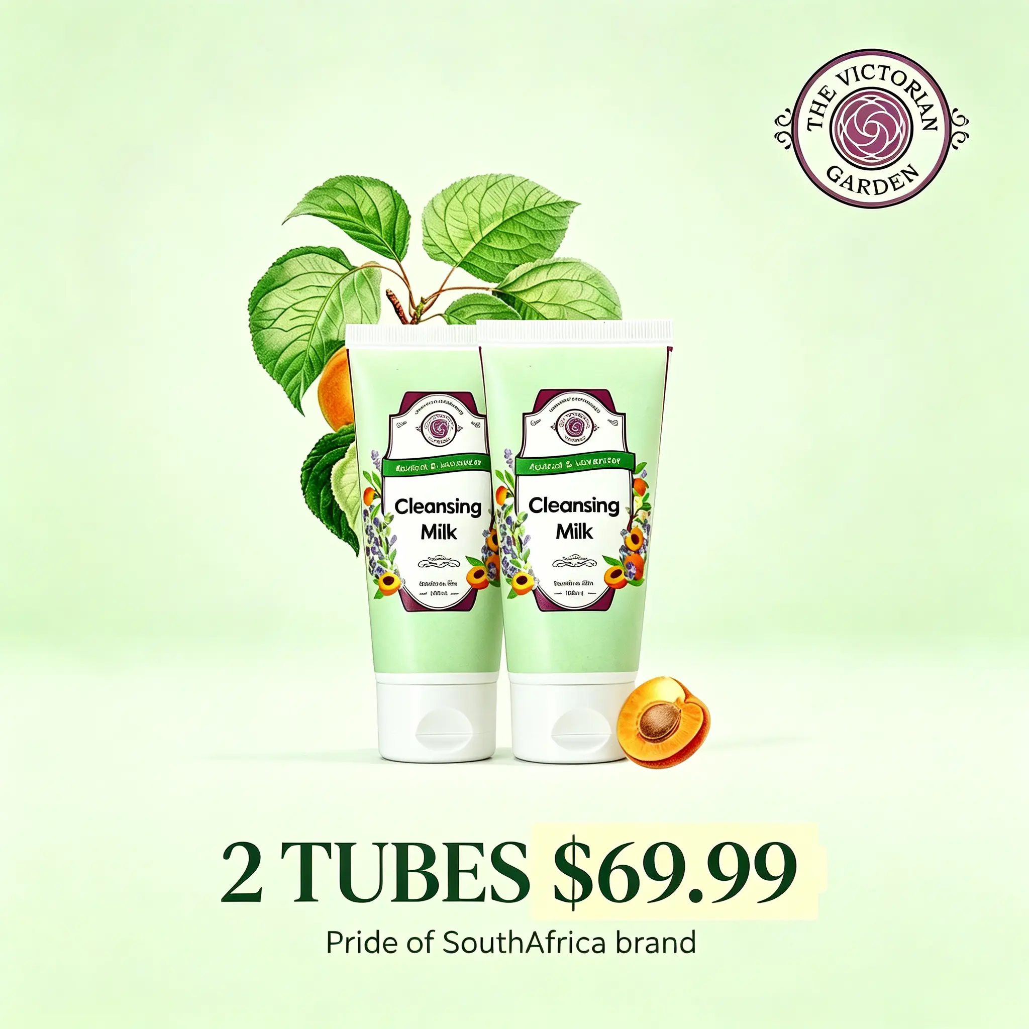 The Victorian Garden Apricot & Lavender Cleansing Milk,2-Pack