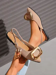 Women's Comfortable Ballet Flats, Fashion Unique Design, Daily Wear, Durable Women's Sandals, Pointed Toe, Medium Width, Textile Upper, Rubber Sole, Footwear