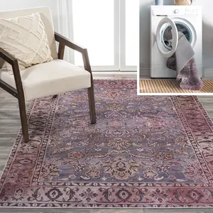 JONATHAN Y Victoria Ornate Persian All-Over Machine-Washable Area Rug; for Living Room, Kitchen, Bedroom, Dining Room, Office