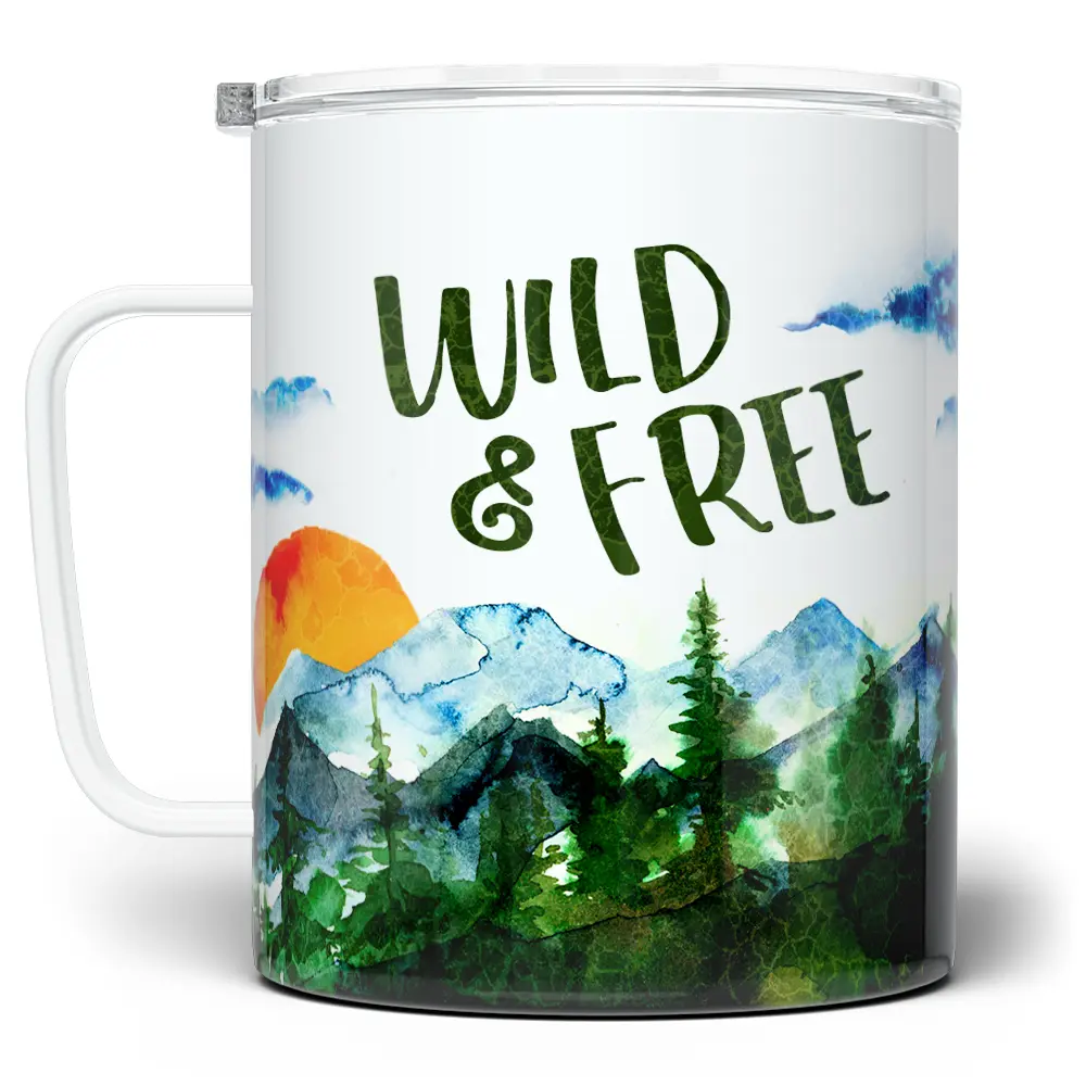 LOFTIPOP Wild & Free Coffee Mug, Nature Outdoors Hiking Lover Cup, Camping Gifts, Designed and Printed in the USA by Loftipop