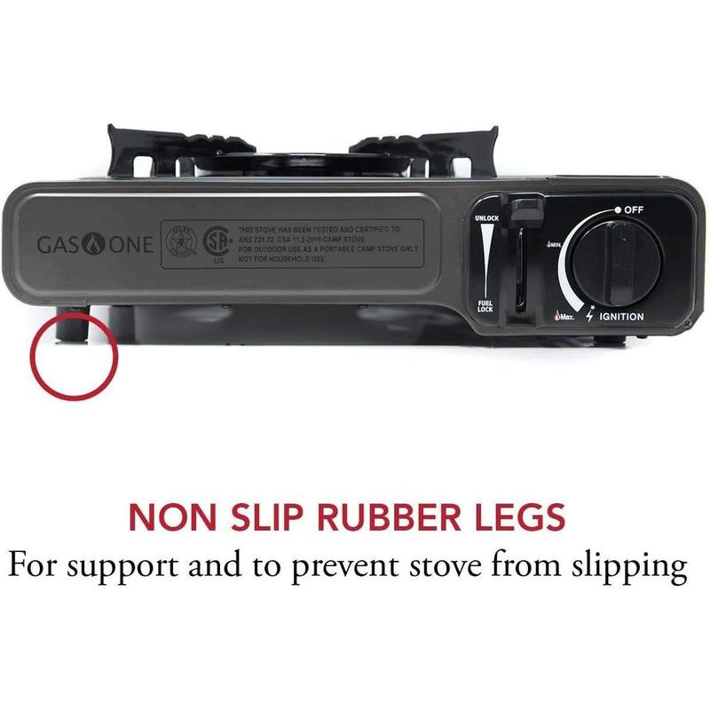 Gas One Portable Butane Camping Stove with Case: Automatic Ignition, Precise Heat Control - Camping & Tailgating and Outdoor Cooking GasOne