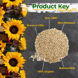 25lb Non-GMO Sunflower Hearts & Chips – USA Grown Bird Seed for Backyard Feeding