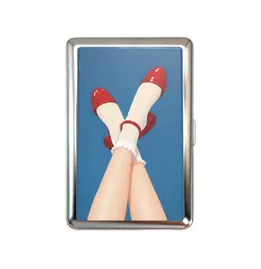 Vintage Wallet Card Holder Tin Box – Metal Business Card, ID & Small Trinket Case