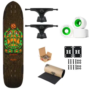 Powell Peralta Premium Flight Longboard Essert Frog 9" Slant Trucks, Blood Orange Wheels, Independent Bearings