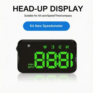 K4 Heads up Display for Cars Windshield, Car HUD Display, Plug & Play USB, MPH/KMH Switch, Speed Calibration, Adjustable Brightness, Overspeed Alert, Large Font Display