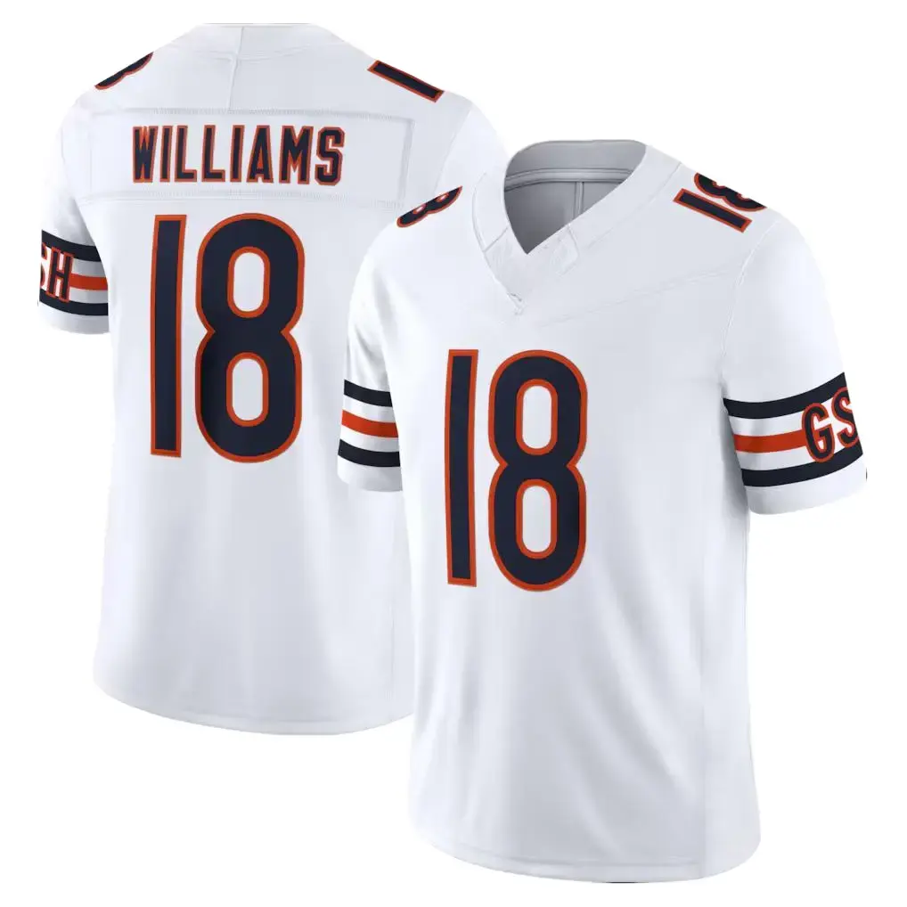 Unisex Football inspired by Chicago Williams 18 Alternate Player Game Jersey - White, Black