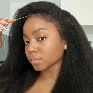 Wigs Human Hair Short Wigs Human Hair Yaki Straight Wig Pre Cut Lace 6x4 Glueless Wigs For Women Yaki Straight 100% Human Hair Wigs Transparent Lace Closure Wig Baby Hair Around Natural Hair Line 180 Density