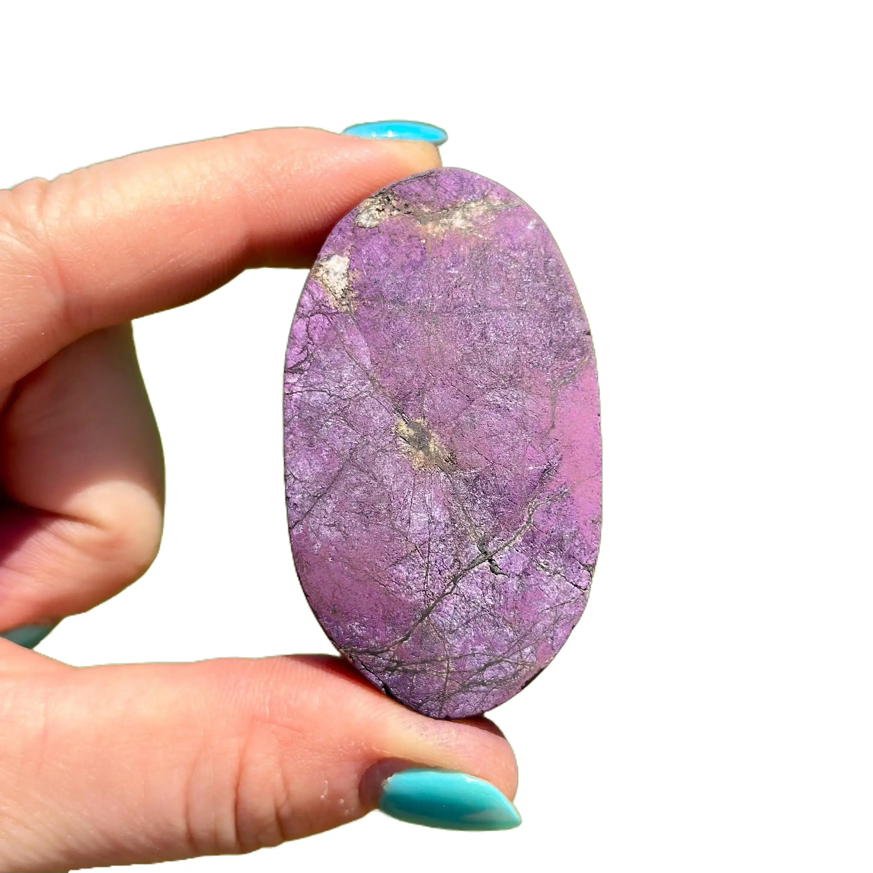 Purpurite Palm Stone, Natural Crystal Pebble, Gemstones and Crystals Semi-Finished Semiprecious Stone 