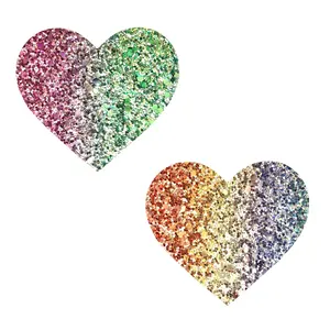 Super Sparkle Rock Kandi Multicolor Glitter I Heart U Nipple Cover Pasties