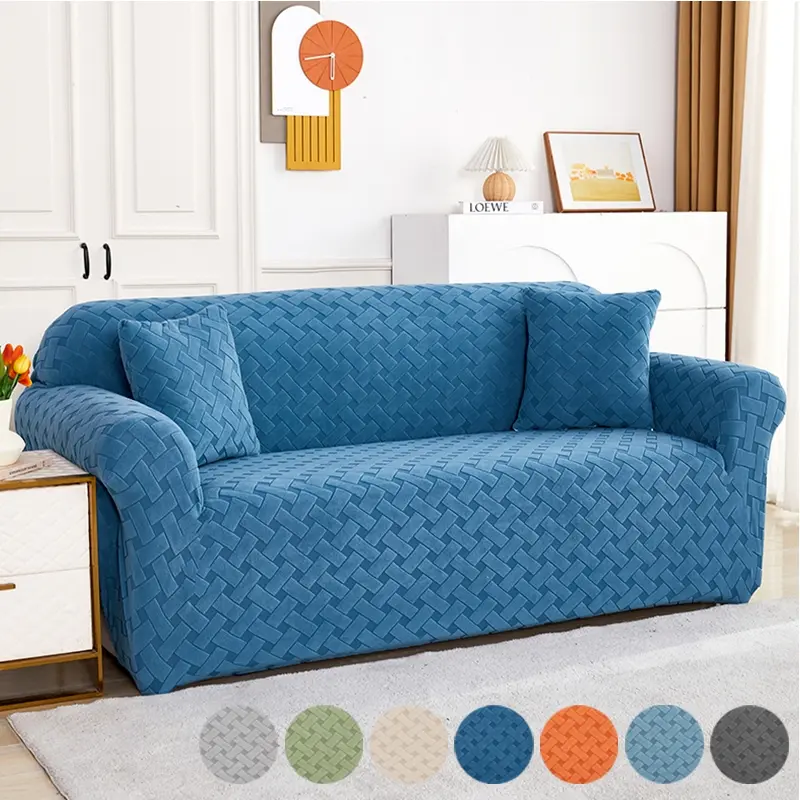 Waterproof Leaf Jacquard Sofa Cover Set with Pillow Case Pet Scratch Resistant Durable and Stylish Living Room Decor Sofa Protector Decorative Sofa Cover Waterproof Couch Cover Couch Slipcover Water Proof Couch Covers