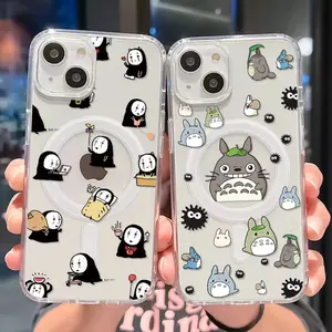 Funny Away Spiriteds-Totoros Magsafe Magnetic Phone Case for iPhone 17 17Air 16 15 14 13 12 11 Plus Pro Max X XSMax Soft Clear Tpu