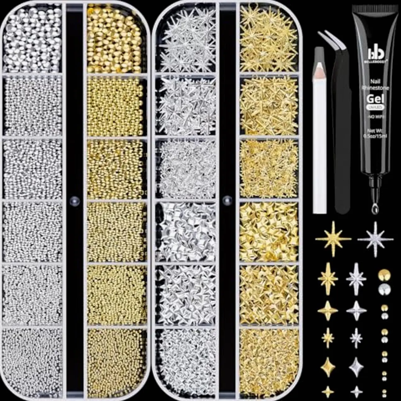 Gold & Silver with Tweezers and Pick-up Pencil