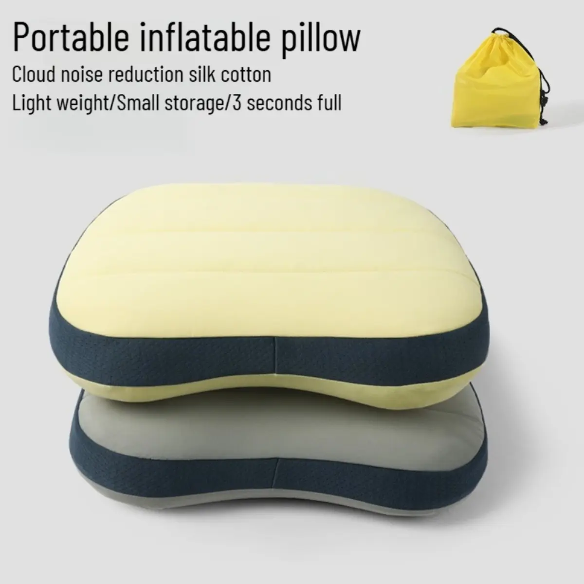 New Comfortable Inflatable Camping Sleeping Pillow, Portable Foldable Lightweight Outdoor Pillow for Camping, Beach, Tent, Travel, Picnic & Hiking
