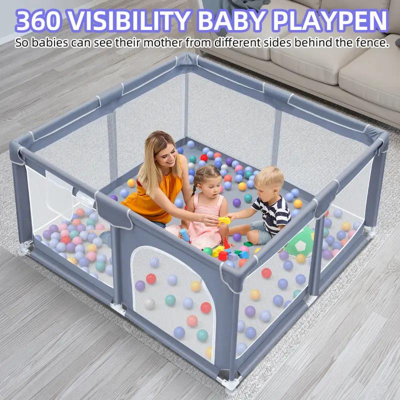 Baby Playpen, Indoor and Outdoor Playard, Play Pens for Kid Activity Center, Sturdy Safety Baby Fence with Breathable Mesh for Toddler