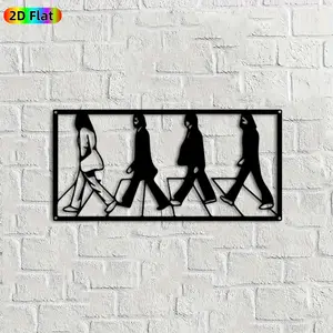 1pc Beatles Abbey Road Metal Wall Art, Iconic Crossing Statue Mural, Ideal Gift for Christmas, New Year, Music Decor Enthusiasts, Rust-Resistant Metal Wall Decor Wall Sculptures,  Timeless Metal Wall Decor for Music Lovers, Modern Home Decoration